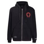 Chrome Hearts  Red Horseshoe Logo Zip Up Hoodie 5005