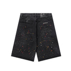 Chrome Hearts Cross Patch Embroidered & Hand-Painted Denim Shorts 9927