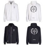 Chrome Hearts Letter Printed Long Cross Flower Arm Zipper Sweatshirt 5007