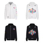 Chrome Hearts Multi-Color Cemetery Cross Logo Zip Up Hoodie 5015