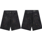 Chrome Hearts Cross Patch Embroidered & Hand-Painted Denim Shorts 9927