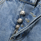 Chrome Hearts blue Silver Cross Patch Jeans