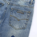 Chrome Hearts blue Silver Cross Patch Jeans
