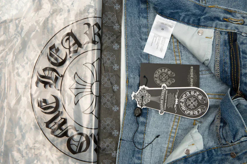 Chrome Hearts Levi's 905 Black Cross Patch Light Blue Jeans