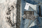 Chrome Hearts Levi's 905 Black Cross Patch Light Blue Jeans
